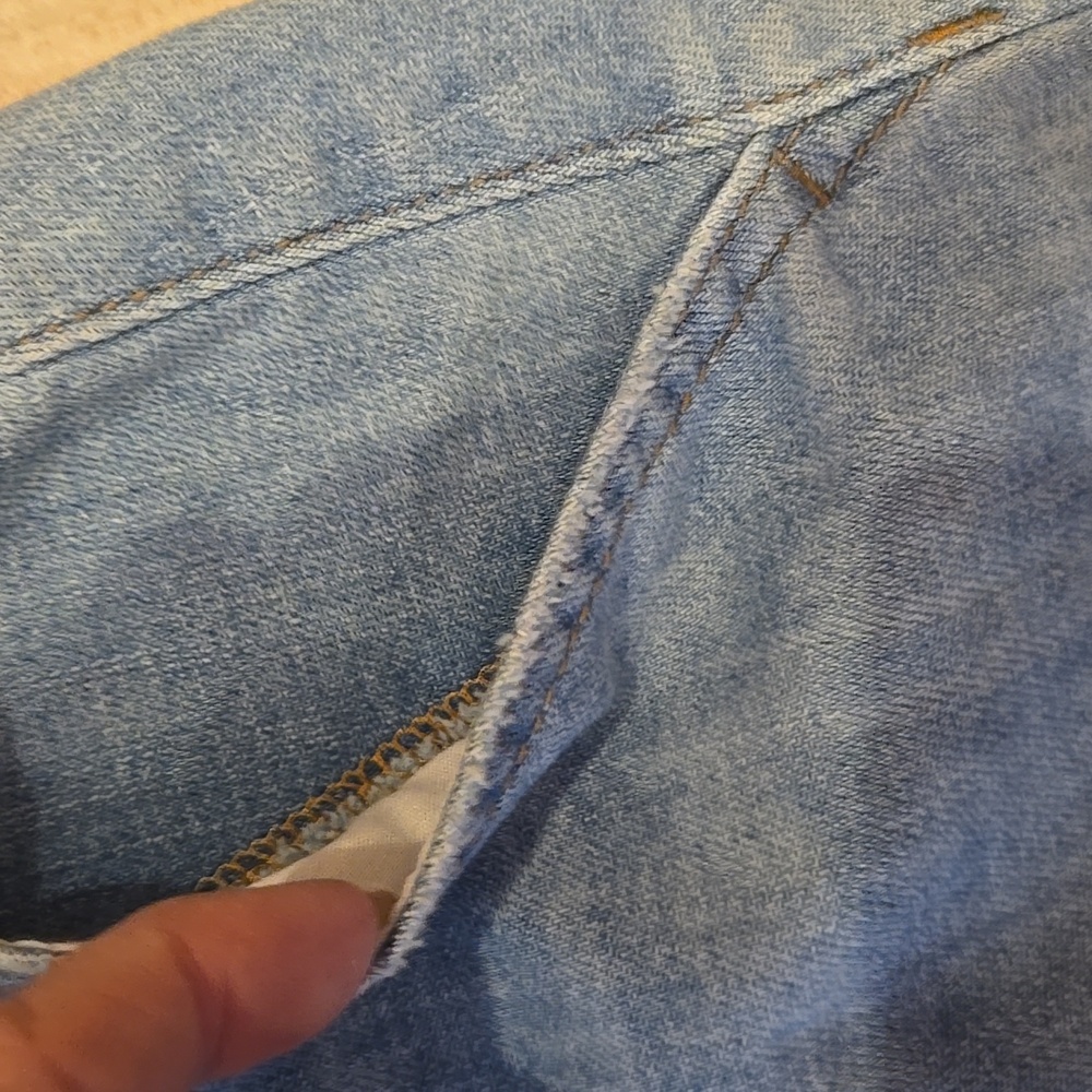 Aerie Distressed Drawstring Waist Raw Edge Jean Shorts - Picture 4 of 7